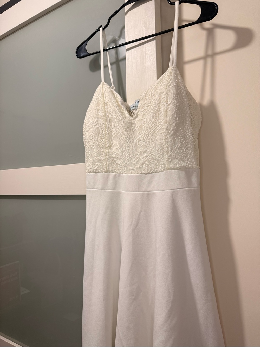 Women's crochetBodice White Slip Dress